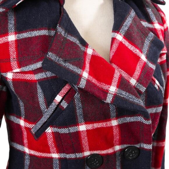 American Eagle Outfitters bold plaid
double breasted peacoat size M Like new - Picture 2 of 9